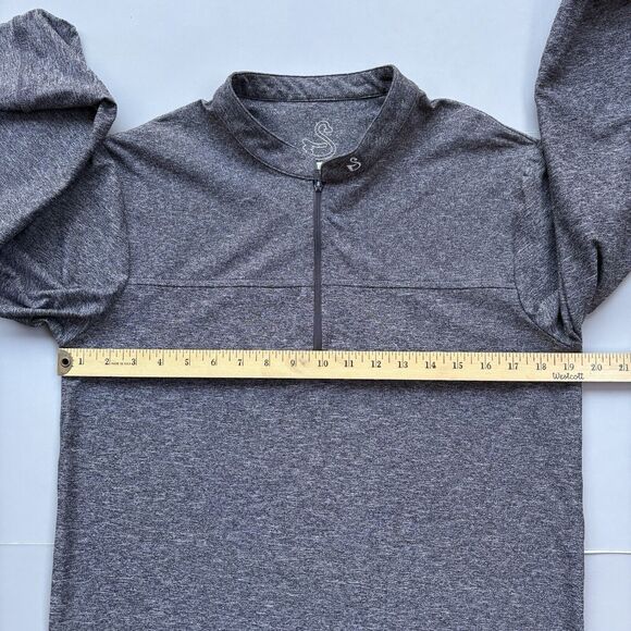 Swannies Men Medium 1/4 Zip Jacket Pullover Golf Long Sleeve Top Stretch Gray - Picture 7 of 10